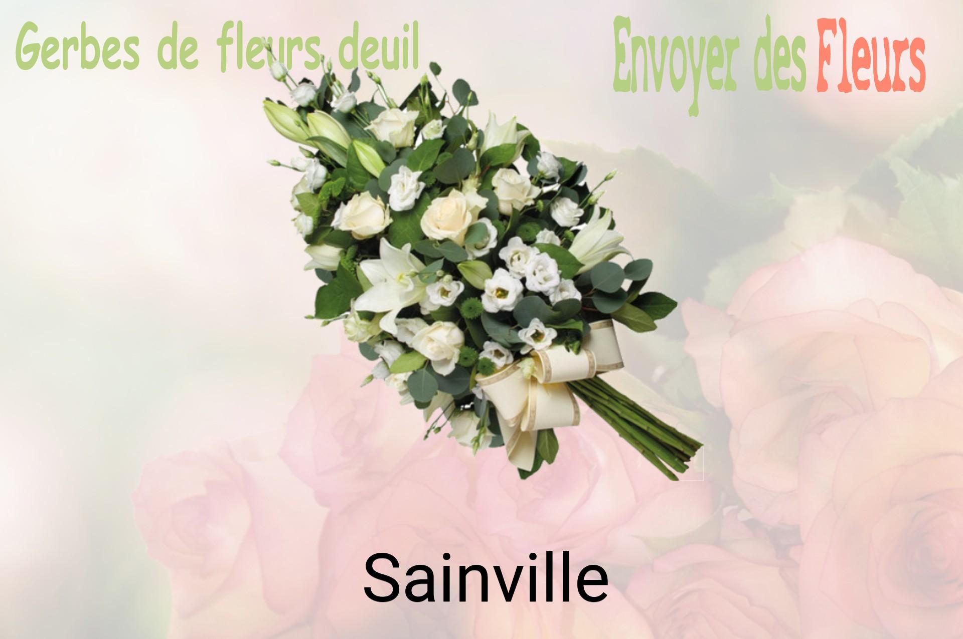 Gerbe de fleurs de deuil livrée à Sainville